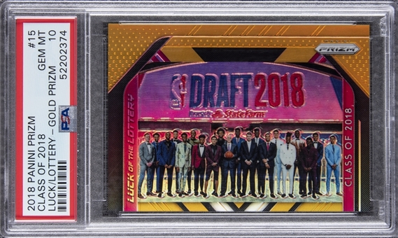 2018 Panini Prizm “Luck of the Lottery” Gold Prizm #15 Class of 2018 (#9/10) – PSA GEM MT 10